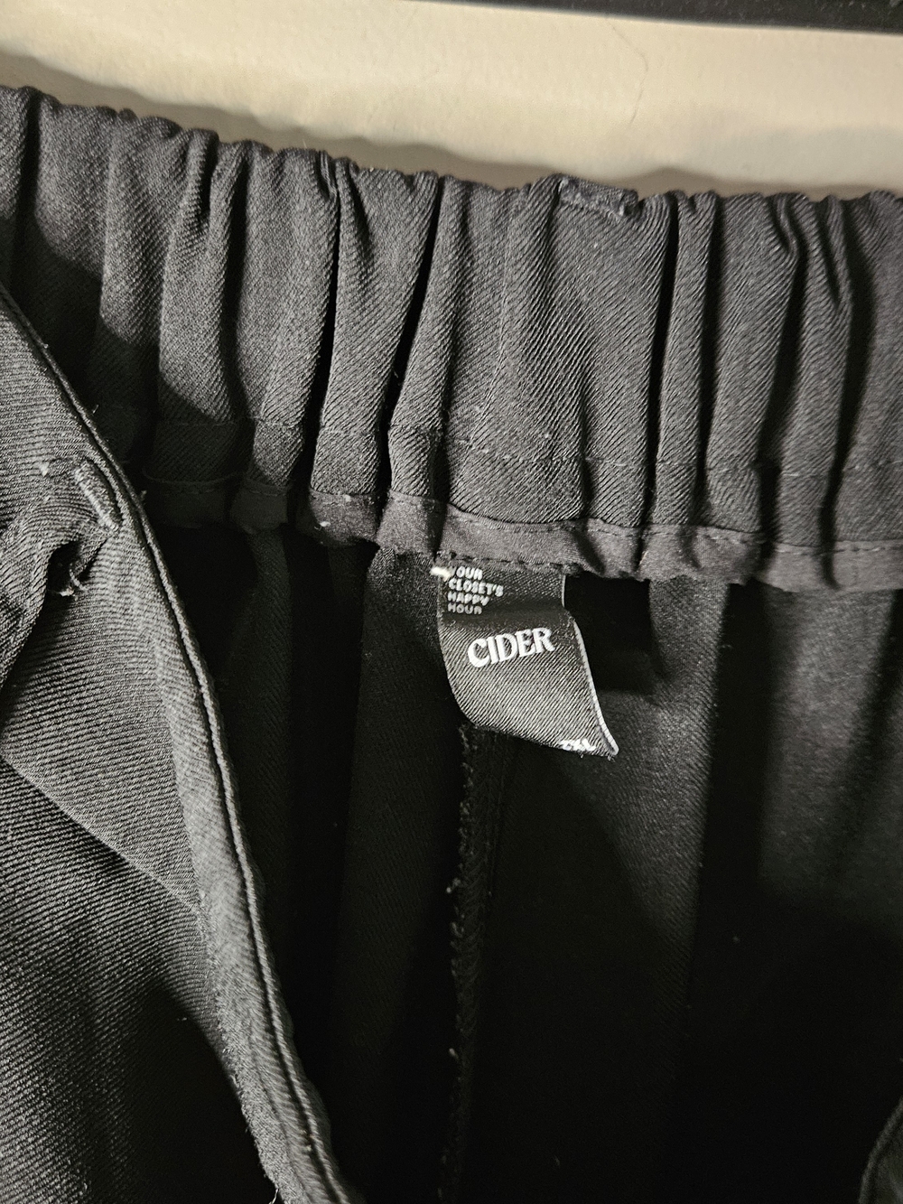 Cider Black Elastic Waist Pants